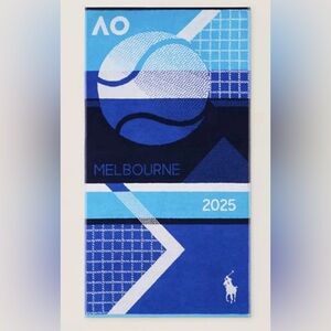 NWT 2025 Official Australian Open Tennis On Court Player Towel Polo Ralph Lauren